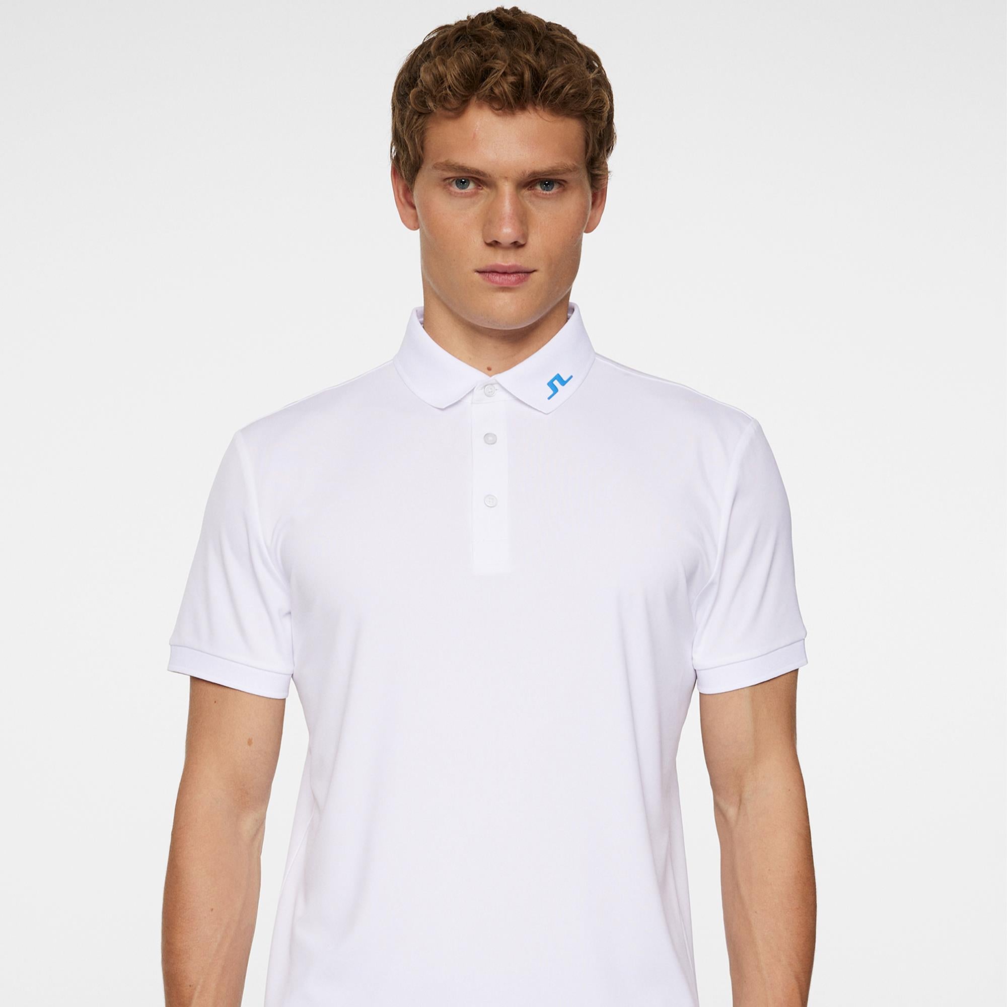 J Lindeberg KV Print Mens Golf Polo Shirt White